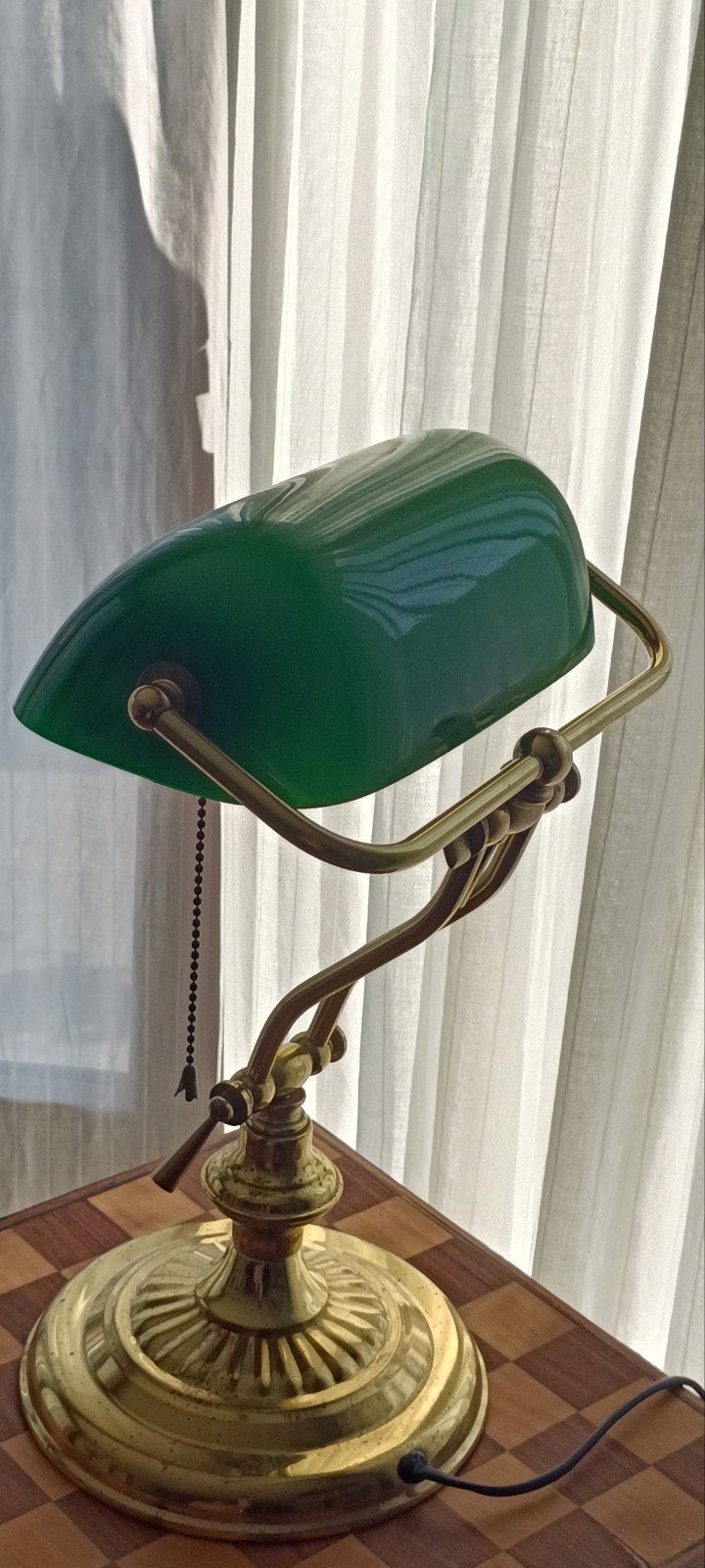 Prachtige Notaries & Bankers-lamp met opaline glazen kap, Ophalen of Verzenden