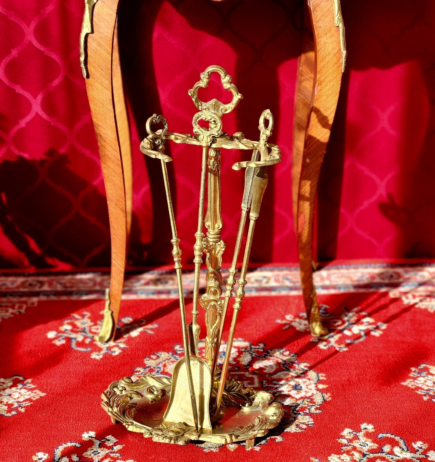 Ensemble de cheminée en bronze antique, Enlèvement ou Envoi, Bronze