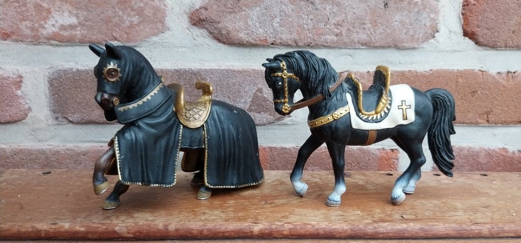 Schleich, 2 ridderpaarden - 2003, Ophalen of Verzenden