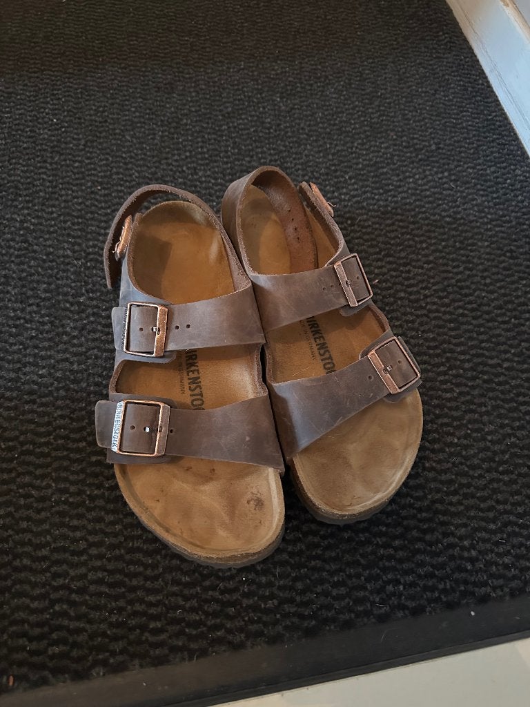 Birkenstock Milano Lederen Sandalen (Habana), Vêtements | Hommes, Chaussettes & Bas, Taille 39 à 42, Enlèvement ou Envoi, Comme neuf