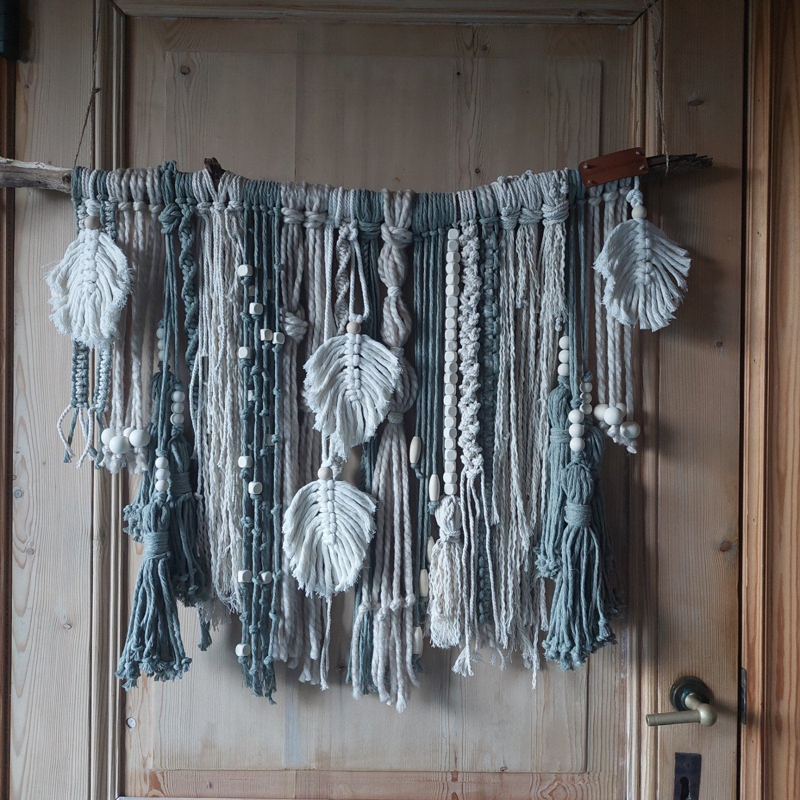 Macramé Plume Bohème, Tapisserie murale, Enlèvement ou Envoi, Boho, Création personnelle