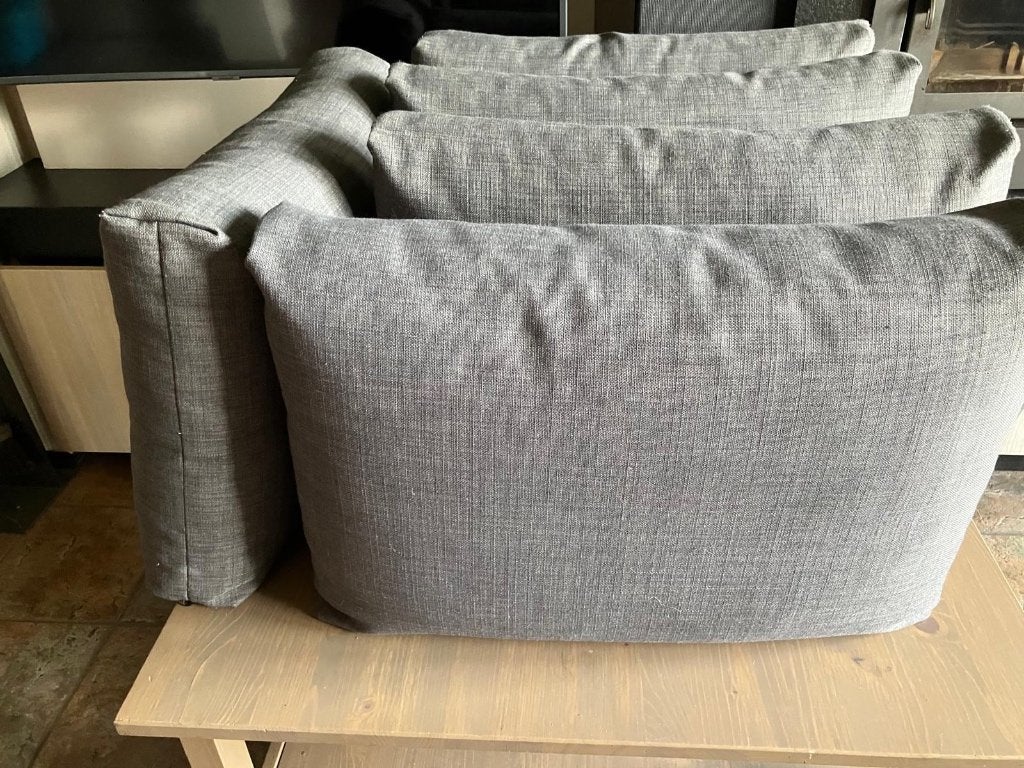 5 nieuwe grote kussens, lounge zetel terras of binnen, Ophalen, Nieuw, Grijs, Rechthoekig