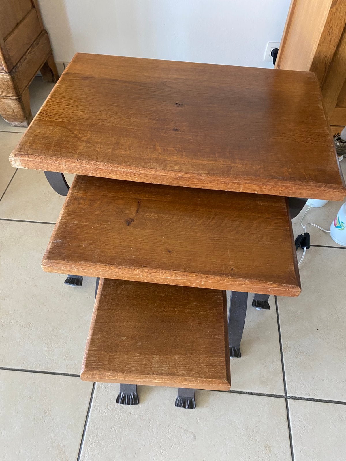 Table gigogne, Enlèvement, Comme neuf, Chêne