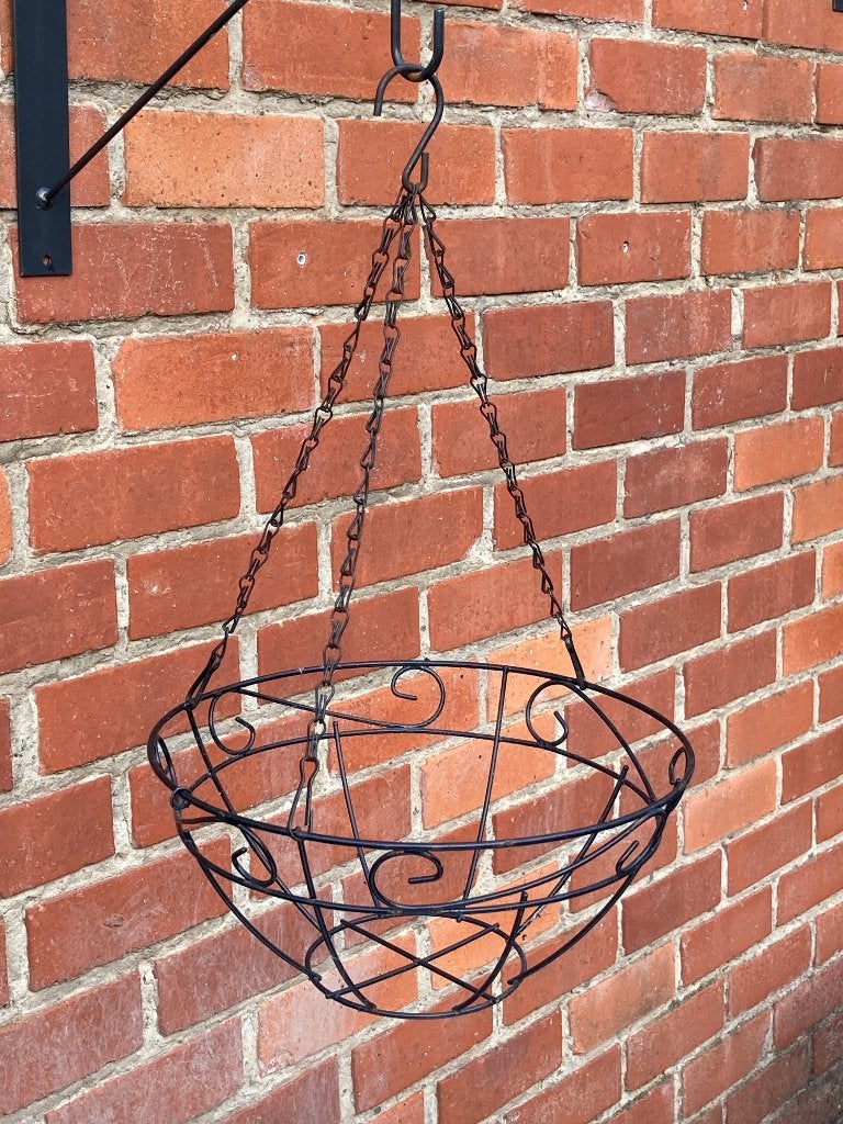 Set van 2 sierlijke metalen hangmanden (Ø 30 cm) – Zwart, Tuin en Terras, Minder dan 30 cm, Minder dan 60 cm, Rond, Ophalen of Verzenden