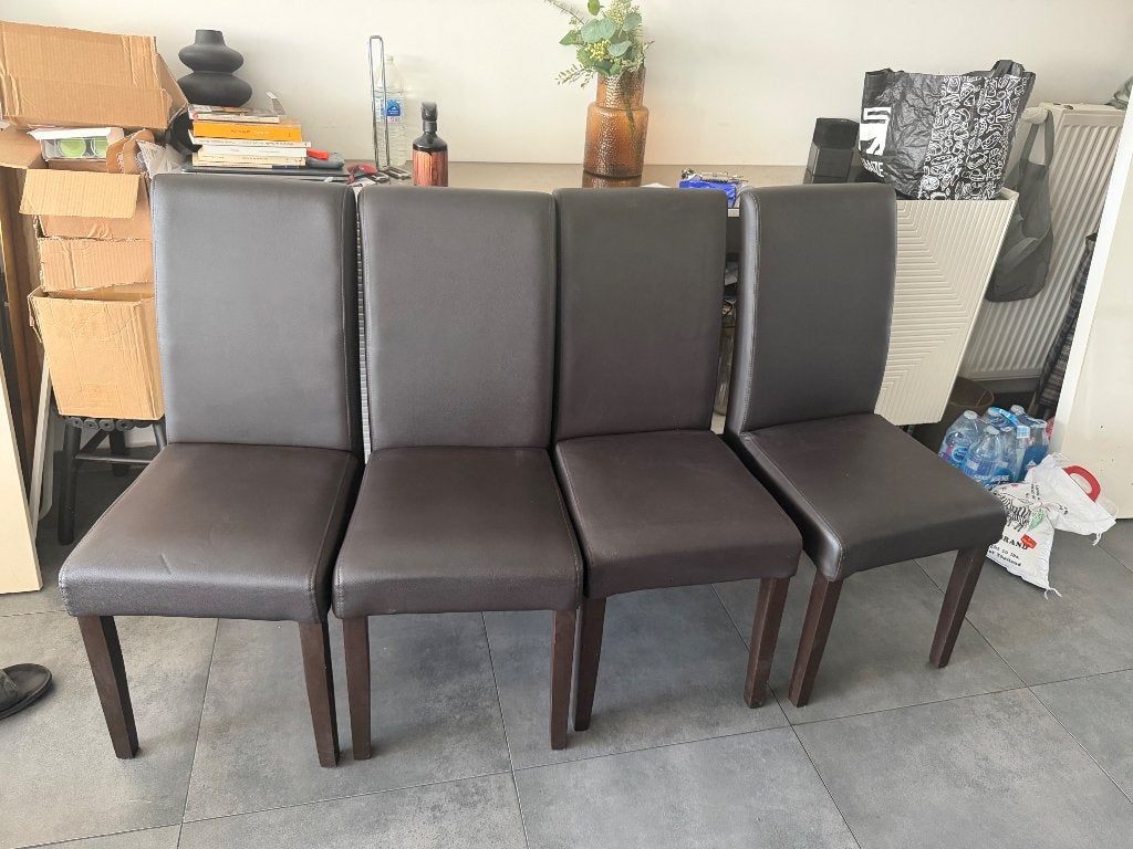 Lot de 4 chaises, Maison & Meubles, Chaises, Comme neuf, Brun, Enlèvement, Autres matériaux