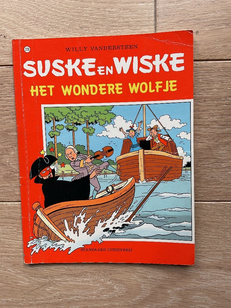 Strip Suske en Wiske: Het wondere wolfje nr 228 eerste druk, Boeken, Ophalen of Verzenden, Zo goed als nieuw, Willy vandersteen
