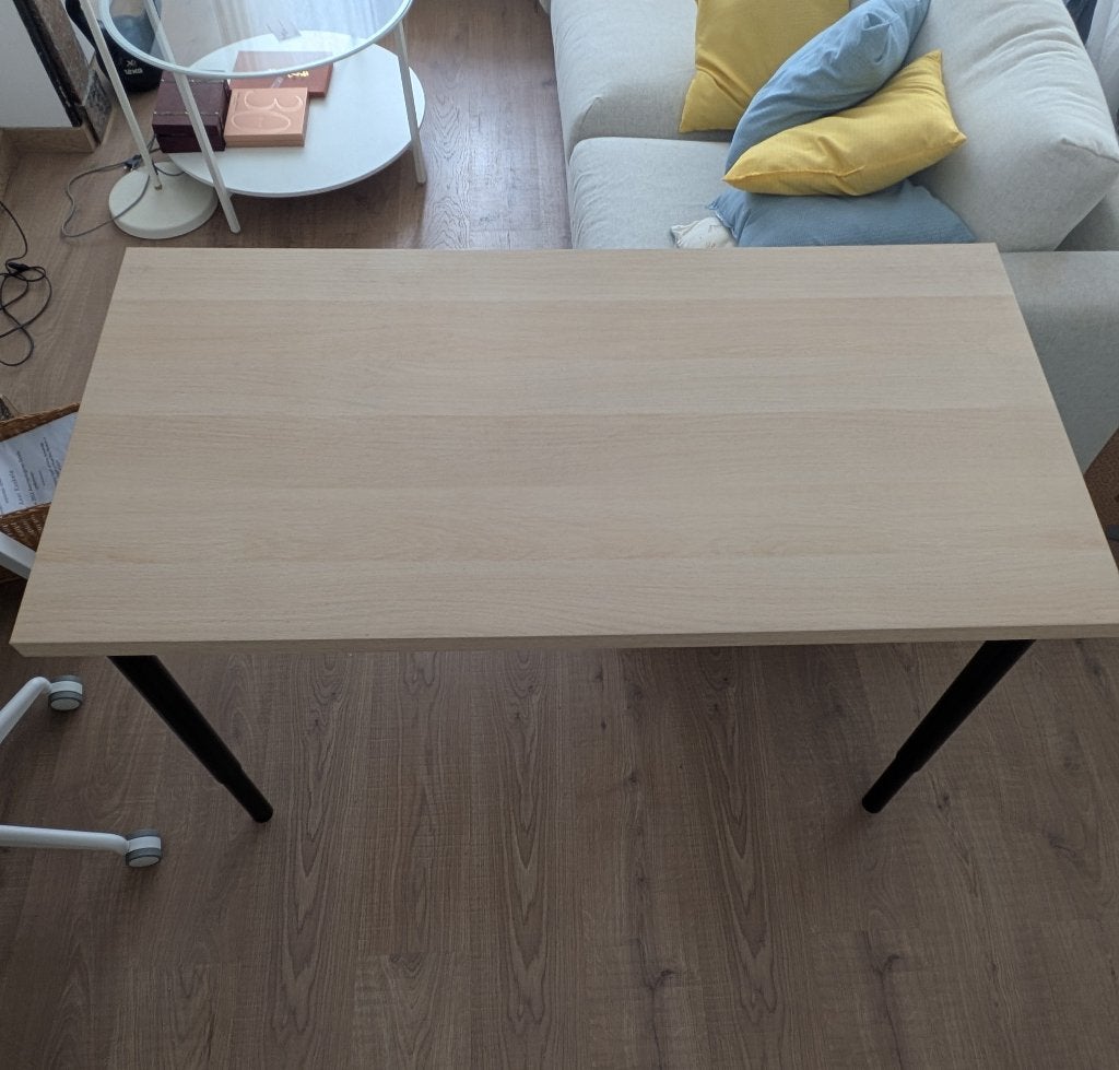 Bureau blanc, Bureau d'ordinateur, 120 cm, Comme neuf, Enlèvement