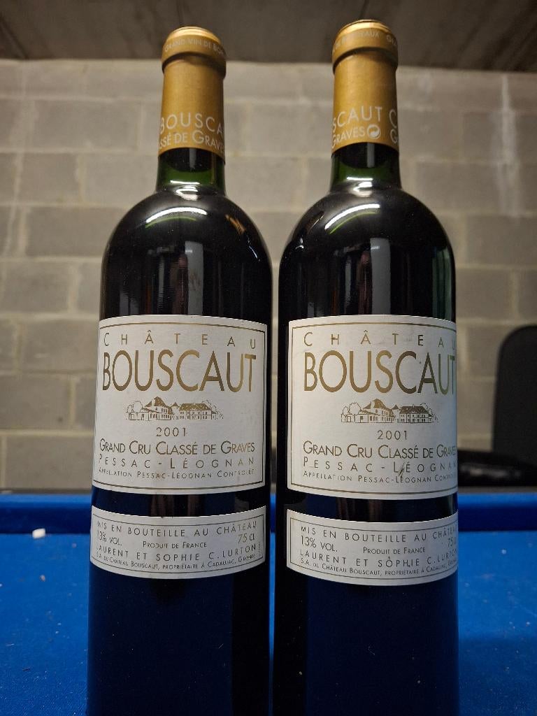 2 Château Bouscaut Grand Cru Classé Pessac-Léognan 2001, Collections, Pleine, Enlèvement, Vin rouge, France
