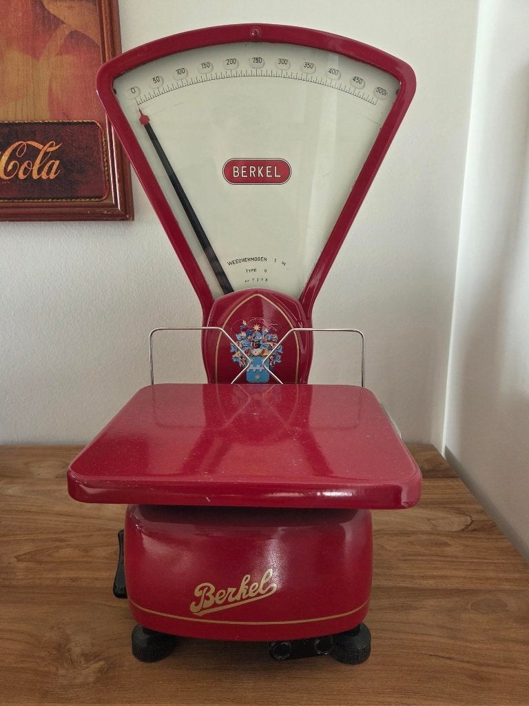 Berkel set snijmachine + weegschaal + custom made tafel, Huis en Inrichting, Ophalen, Zo goed als nieuw, Metaal, Snijmachine
