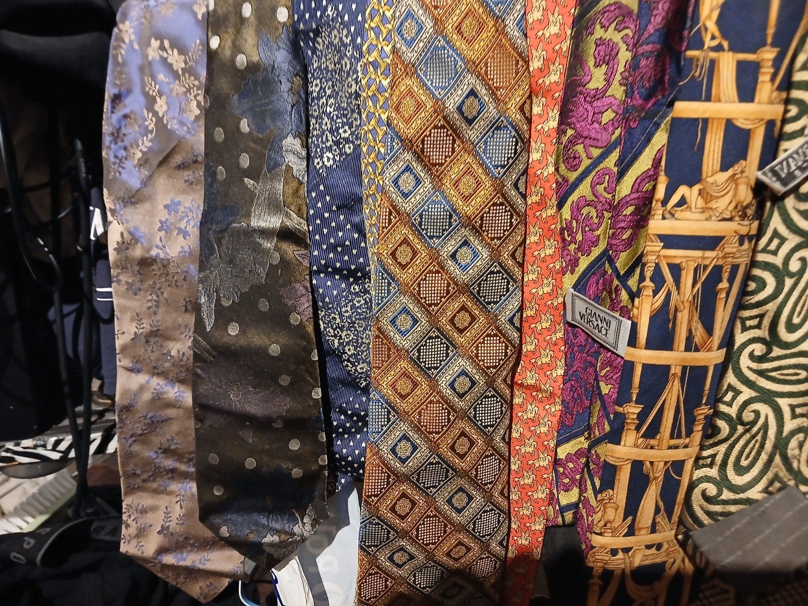Veelkleurige stropdassen van merken (Giorgio Armani, Yves Sa, Ophalen of Verzenden