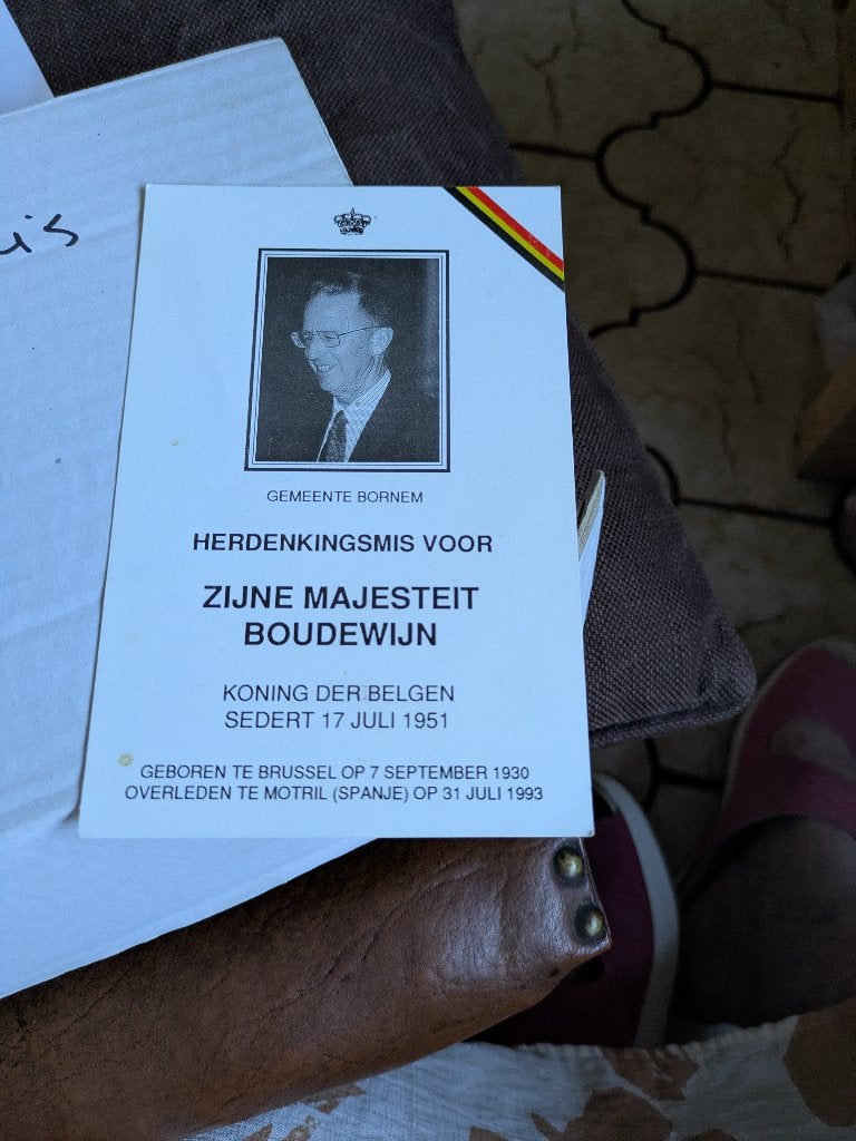 K.Boudewijn bidprentje, Verzamelen, Koningshuis en Royalty, Ophalen of Verzenden, Zo goed als nieuw, Kaart, Foto of Prent