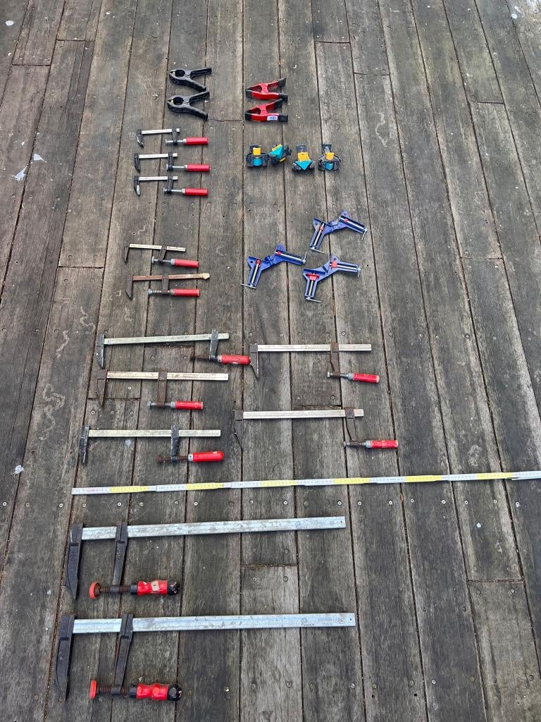 Set lijmklemmen en hoeklemmen, Doe-het-zelf en Bouw, Gereedschap | Handgereedschap, Ophalen, Gebruikt