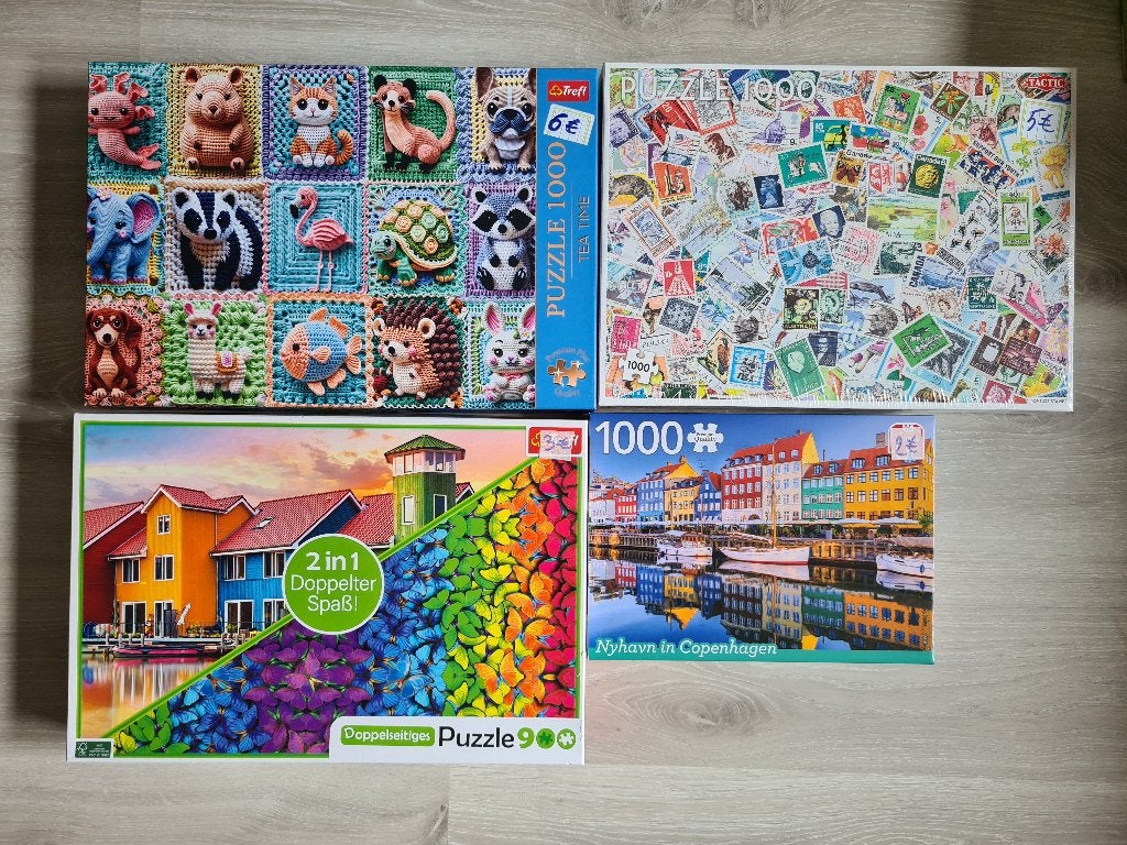 4 Puzzels  (samen of apart te koop, Hobby en Vrije tijd, Ophalen, 500 t/m 1500 stukjes, Zo goed als nieuw, Legpuzzel