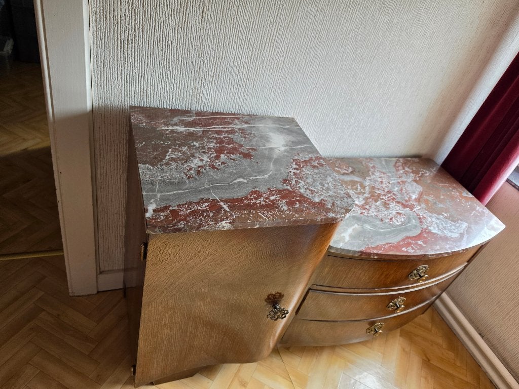 Vintage commode met origineel marmer, Enlèvement