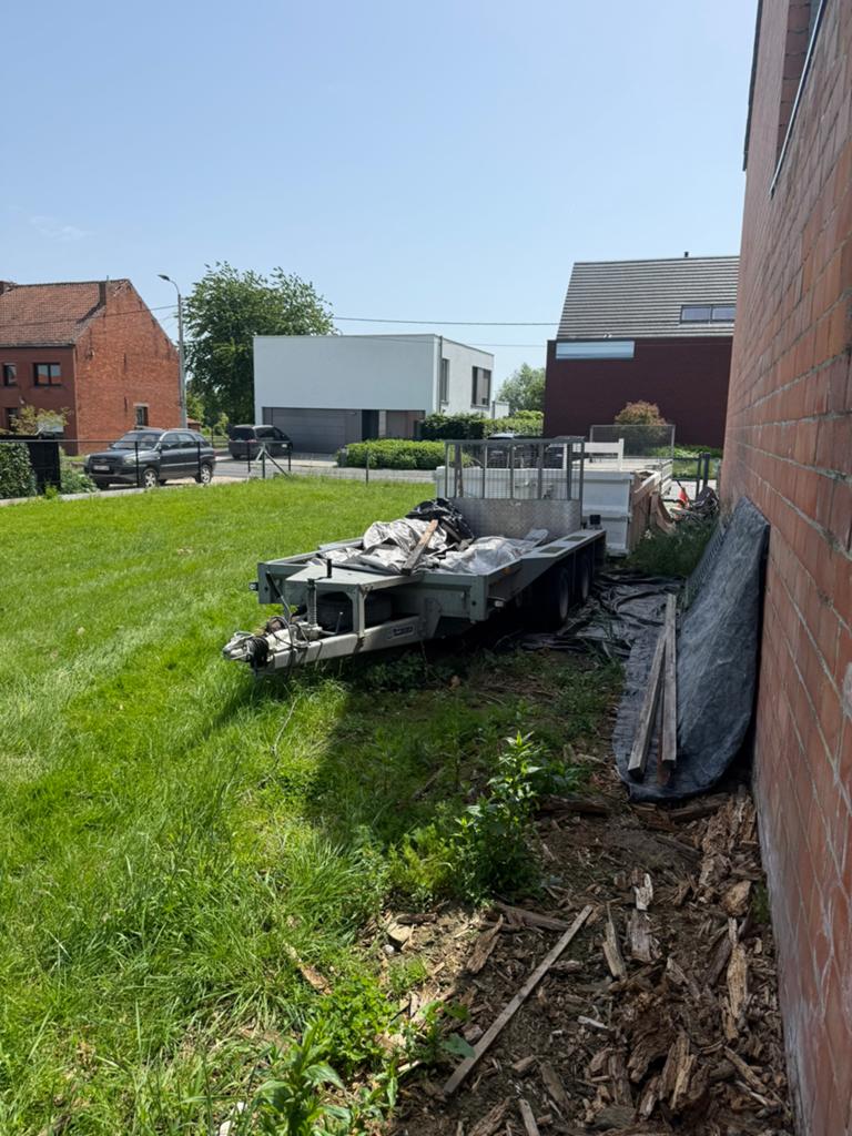 Remork voor mini kraan of bull, Tuin en Terras, Grind, Keien en Split, Ophalen, Zo goed als nieuw