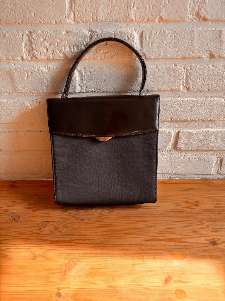 Ledere handtas (Baldan), Handtassen en Accessoires, Ophalen of Verzenden, Zo goed als nieuw, Zwart, Handtas