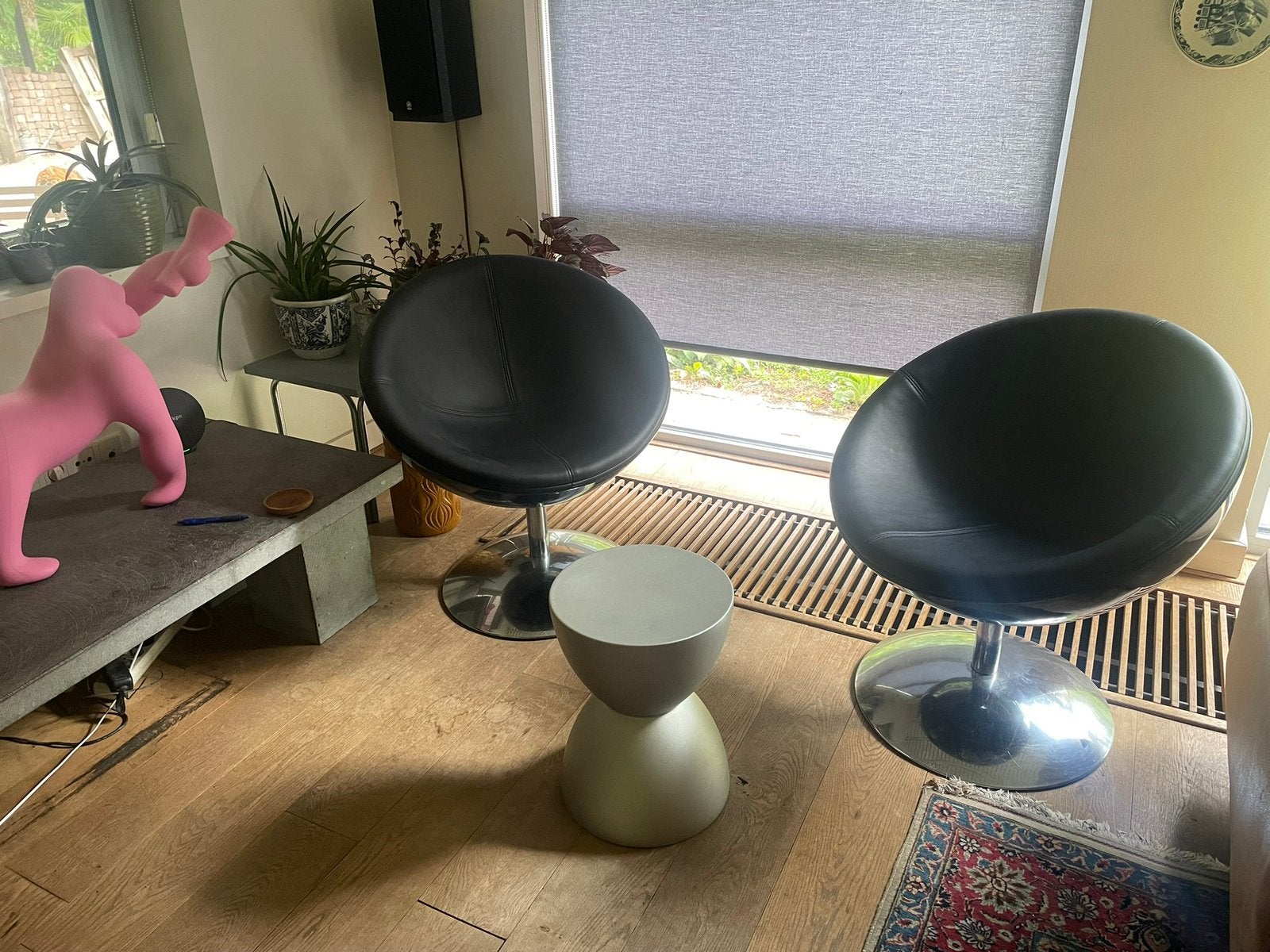 2x Halve Maan Stoel (zonder tafeltje), Antiek en Kunst, Ophalen
