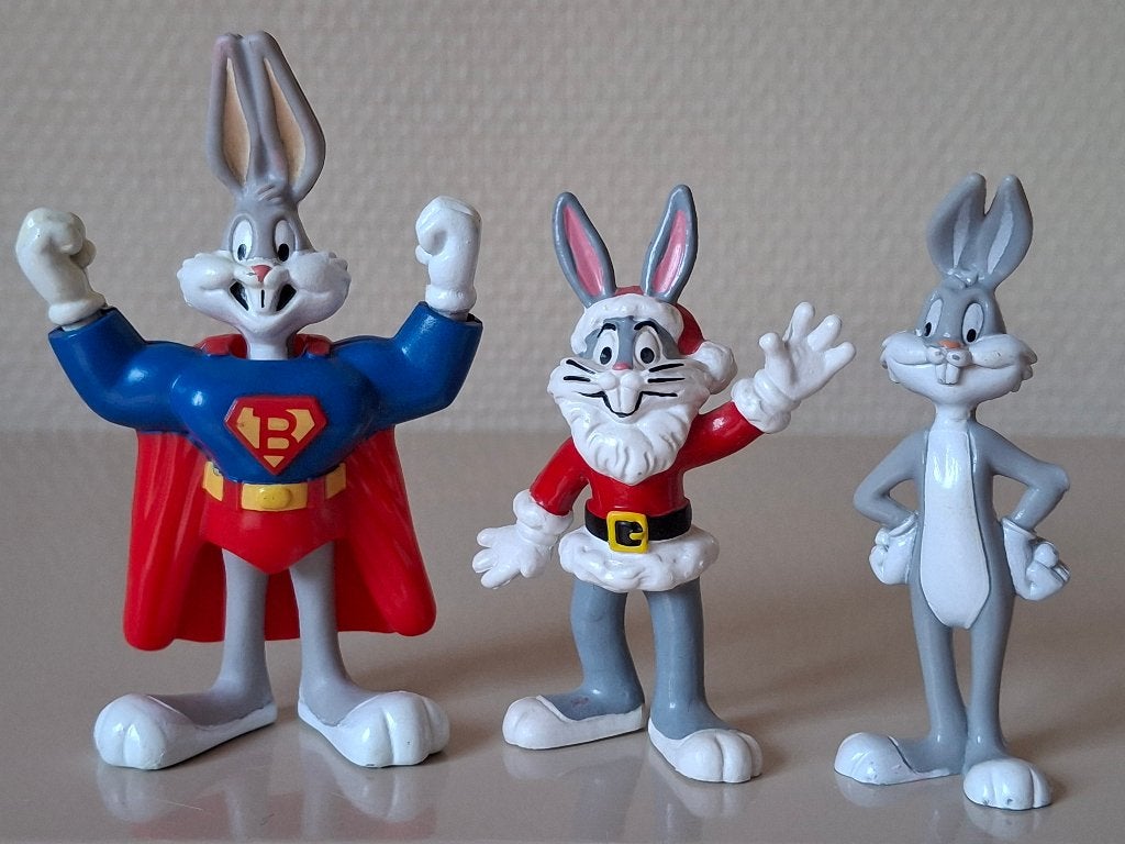 3 vintage figuurtjes Bugs Bunny- Looney Tunes 1983/1991/1996, Enlèvement ou Envoi, Comme neuf