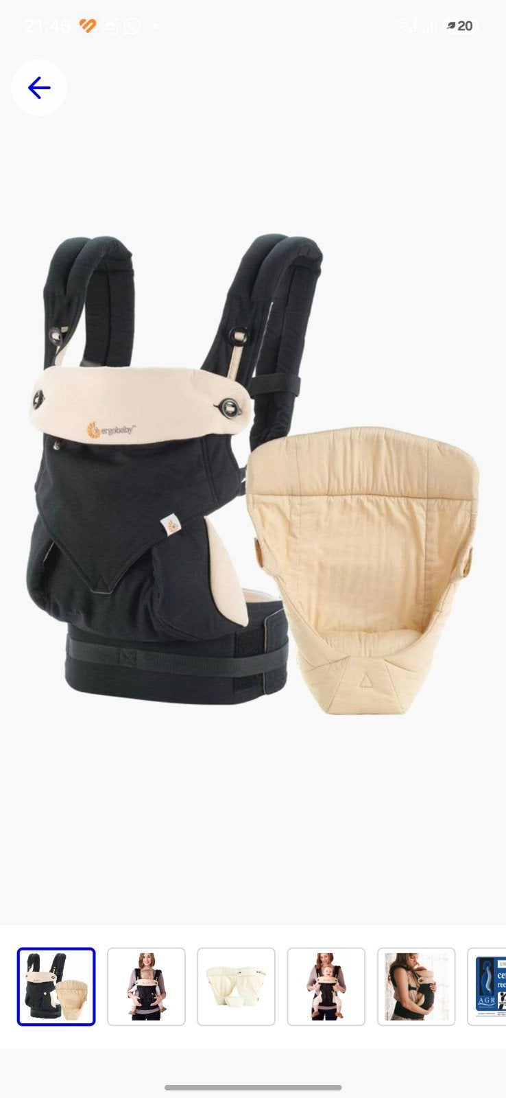 Porte-bébé + matelas à langer ergobaby 360, Enfants & Bébés, Enlèvement ou Envoi, Comme neuf, Ventre, Dos ou Côté, Porte-bébé