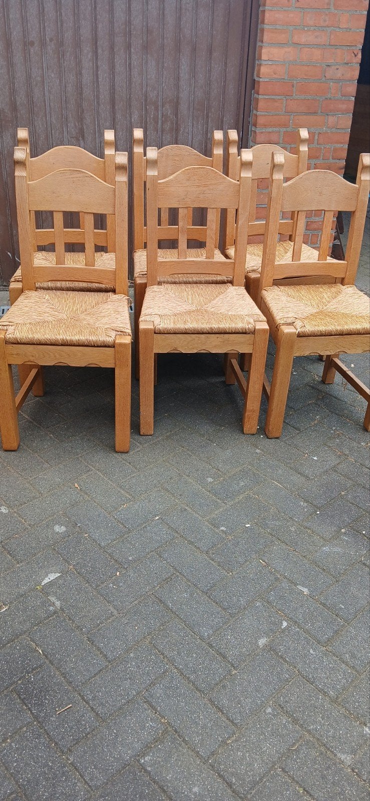 6 chaises en chêne épais, 50 euros pour les 6 ensemble, Maison & Meubles, Enlèvement