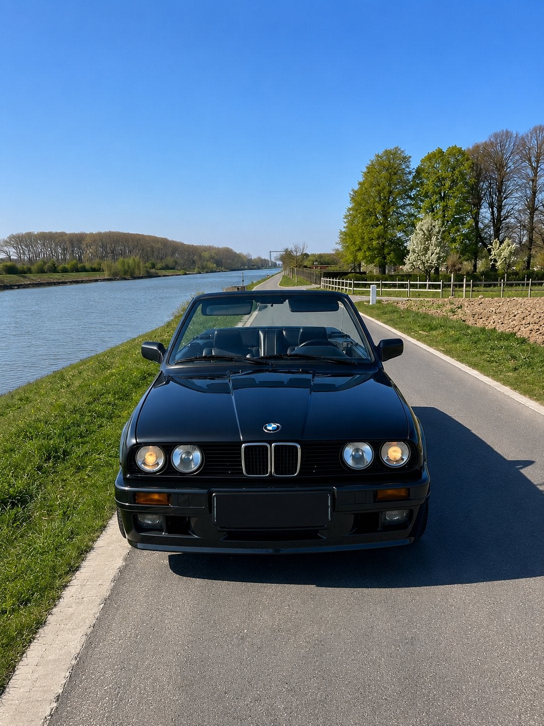 Bmw e30, Auto's, BMW, Zwart, Cabriolet, Zwart, Leder