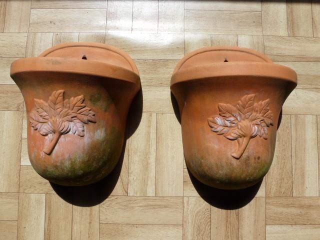 Pots de fleurs suspendus anciens, Jardin & Terrasse, Pots de fleurs, Utilisé, Terracotta, Moins de 40 cm, Moins de 25 cm, Autres formes