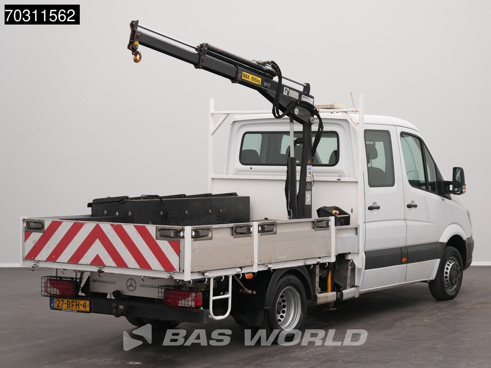 Mercedes Sprinter 513 CDI Automaat Euro6 Kraanwagen HIAB 017, Automaat, Stof, Gebruikt, Euro 6