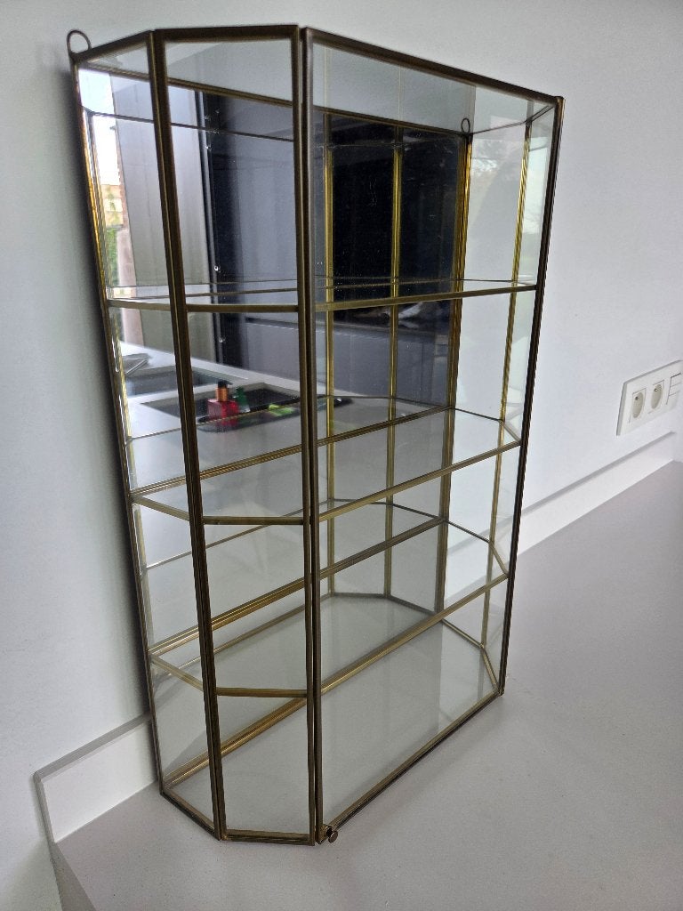 Vintage wandrekje glas/messing, Huis en Inrichting, Ophalen