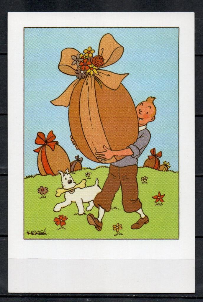 Carte postale : Hergé : Tintin / Oeuf de Pâques 30185, Enlèvement