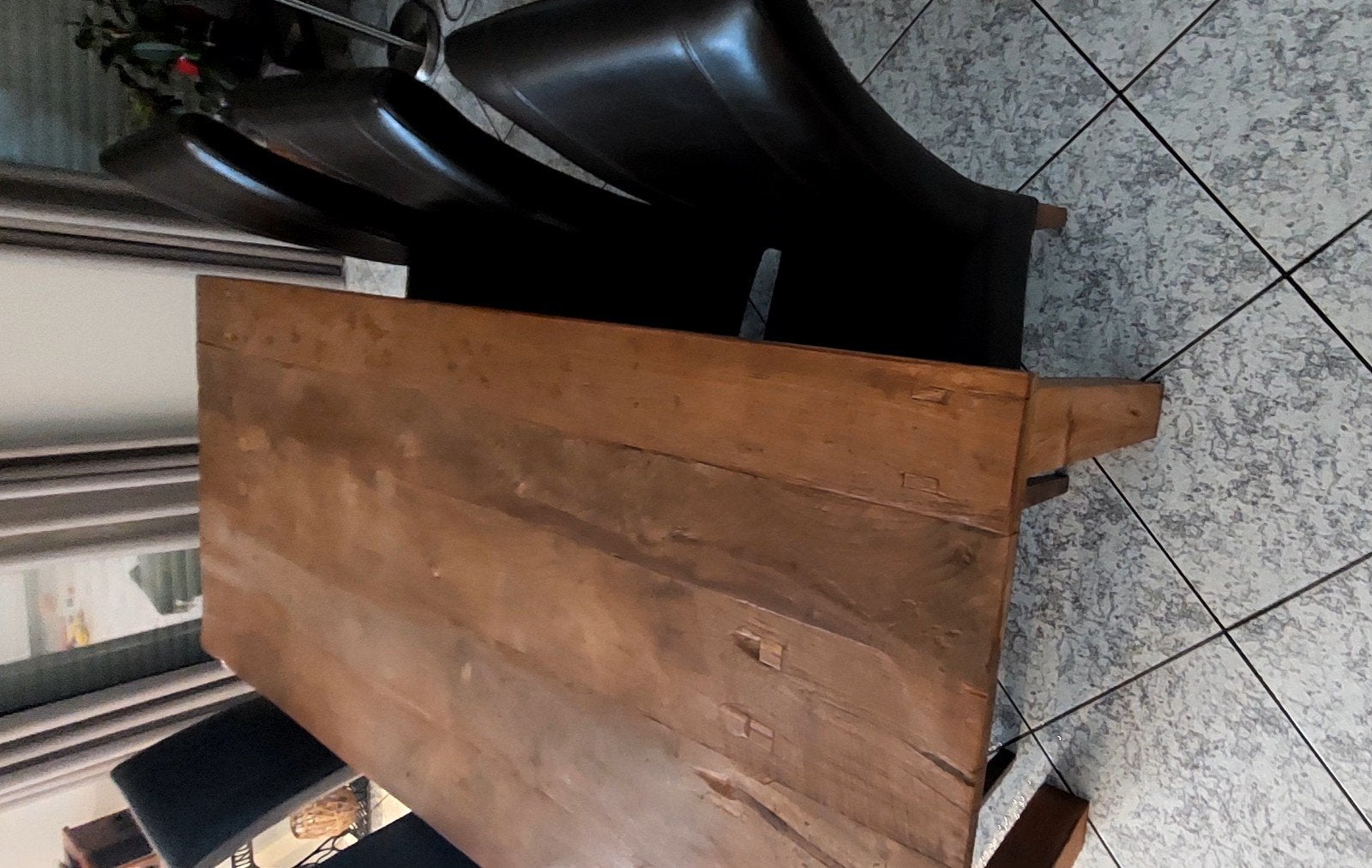 tafel, Huis en Inrichting, Tafels | Salontafels, Ophalen, Gebruikt, Teakhout, 200 cm of meer