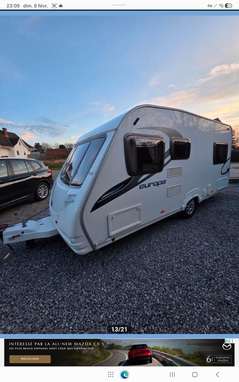 Caravane Sprite europa 470 année 2010 (4 couchages), Particulier, Douche, Sprite
