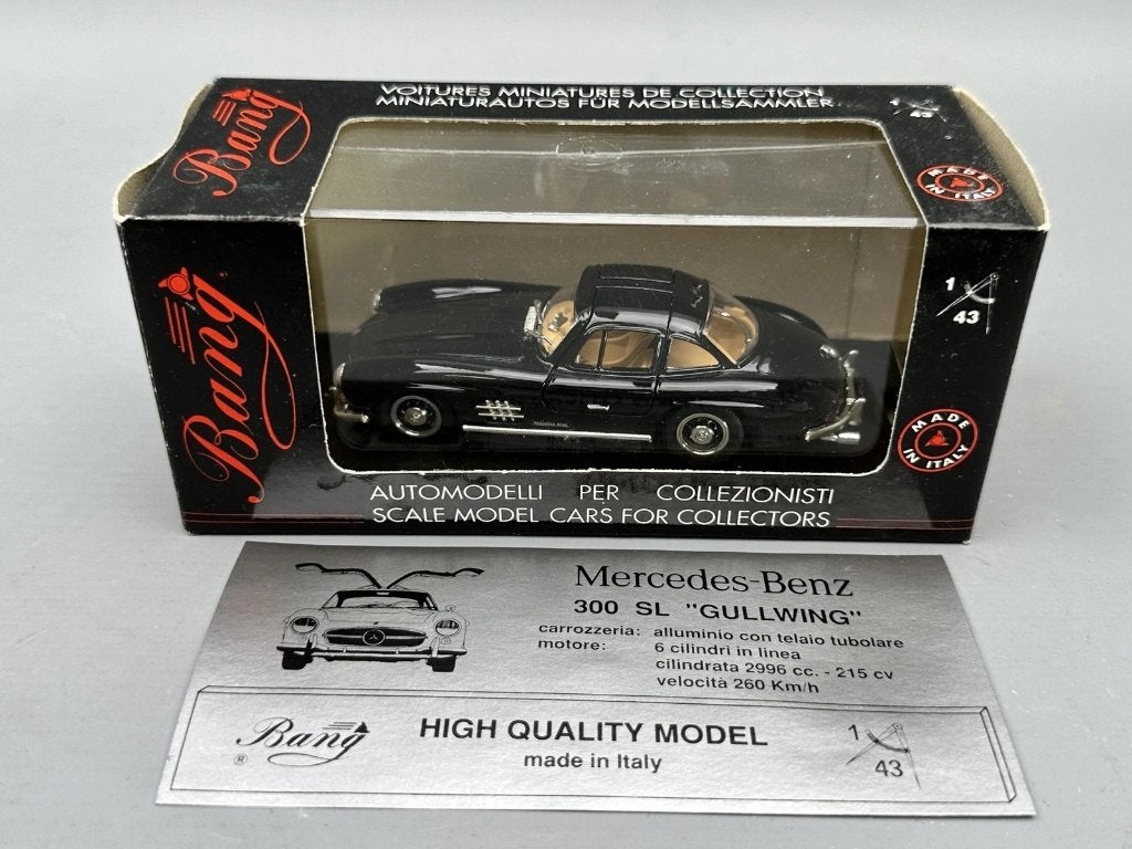 1:43 Bang 7090 Mercedes 300 SL Gullwing 1955 black, Enlèvement ou Envoi, Utilisé, Voiture, Universal Hobbies