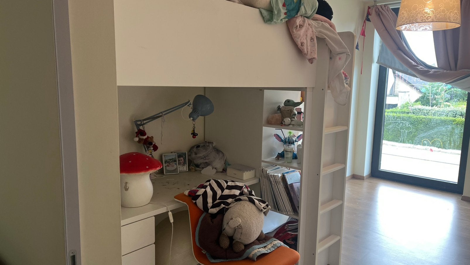 Stapelbed met bureau - ikea, Enlèvement, 85 à 100 cm, Lit mezzanine ou Lit superposé, 180 cm ou plus