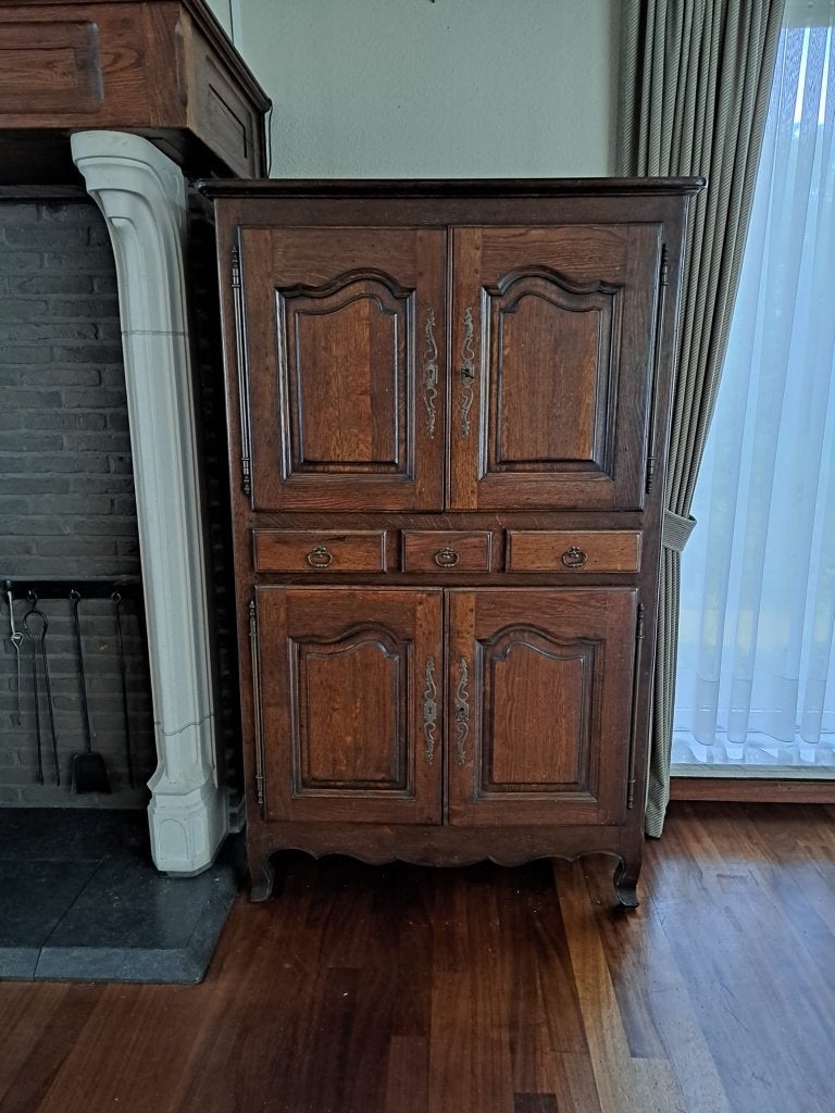 Houten TV kast met schuiven en legplank, KLASSIEK, Utilisé, 50 à 100 cm, Chêne