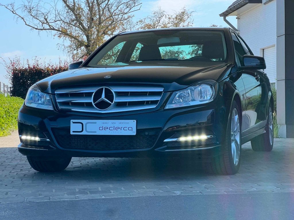 Mercedes C 200 CDI 2013 handgeschakeld GPS PTS avantgarde, Auto's, Achterwielaandrijving, Zwart, 4 cilinders, Leder en Stof