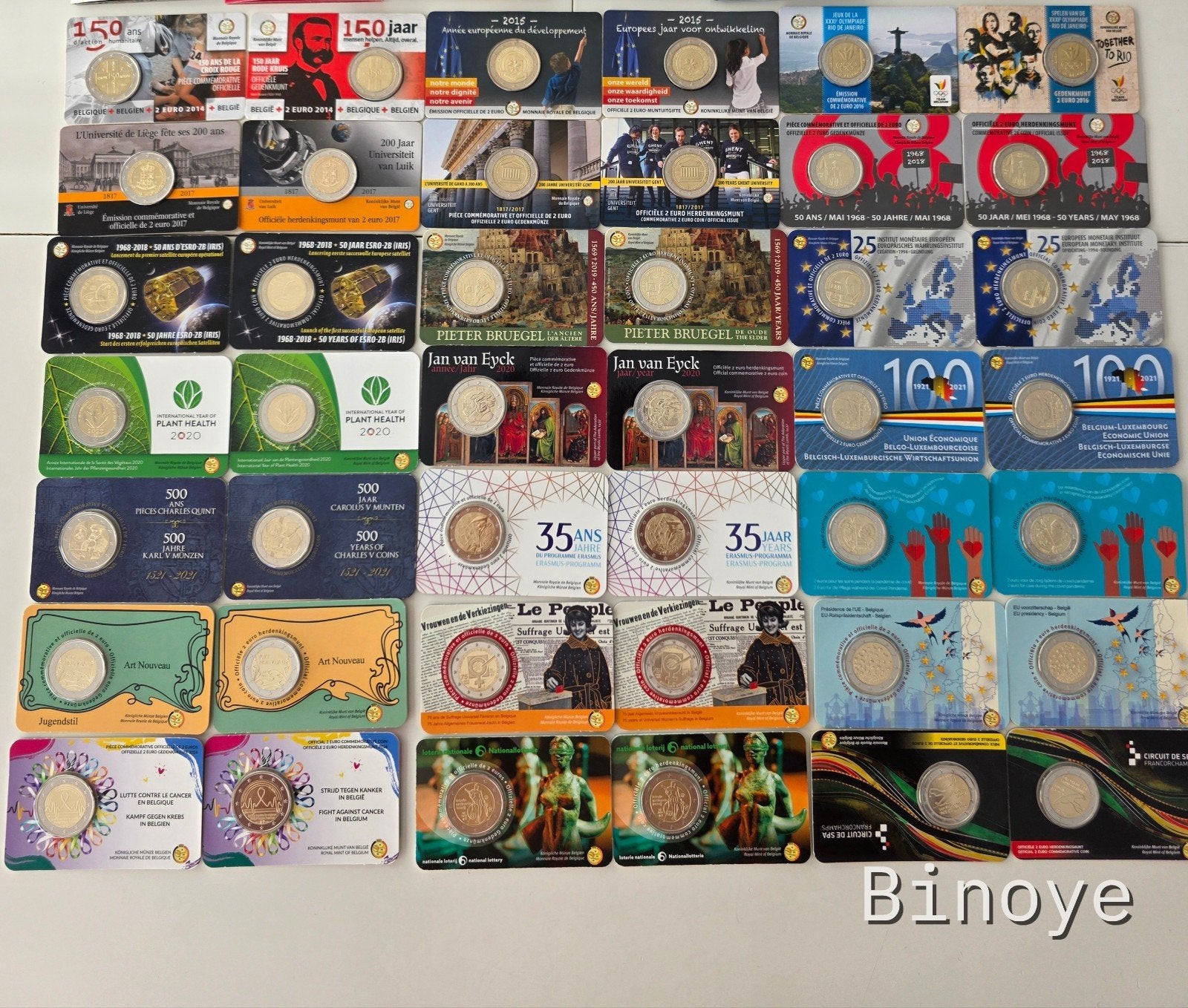 Belgique 2€ Collection complète 42 petites Coincards BU, Timbres & Monnaies, Enlèvement ou Envoi, Belgique, 2 euros