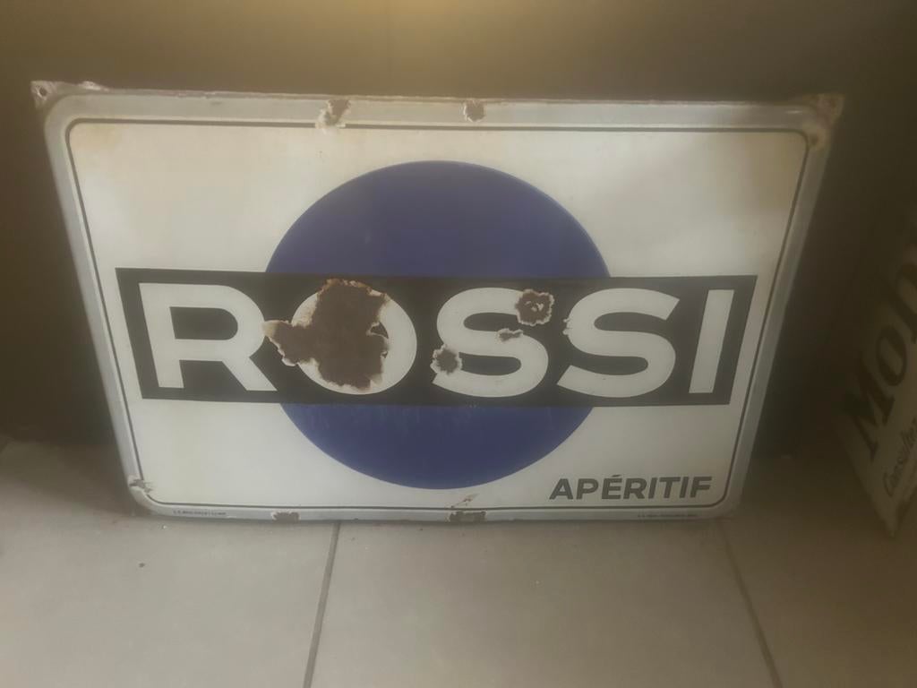 Emaille bord rossi aperitif 1938, Enlèvement, Utilisé, Panneau publicitaire