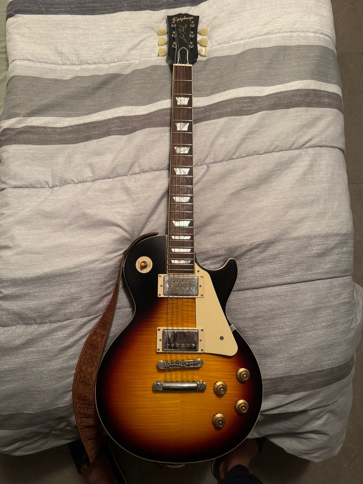 Epiphone Les Paul Tobacco Burst 1959 Inspired by Gibson, Ophalen, Zo goed als nieuw, Epiphone