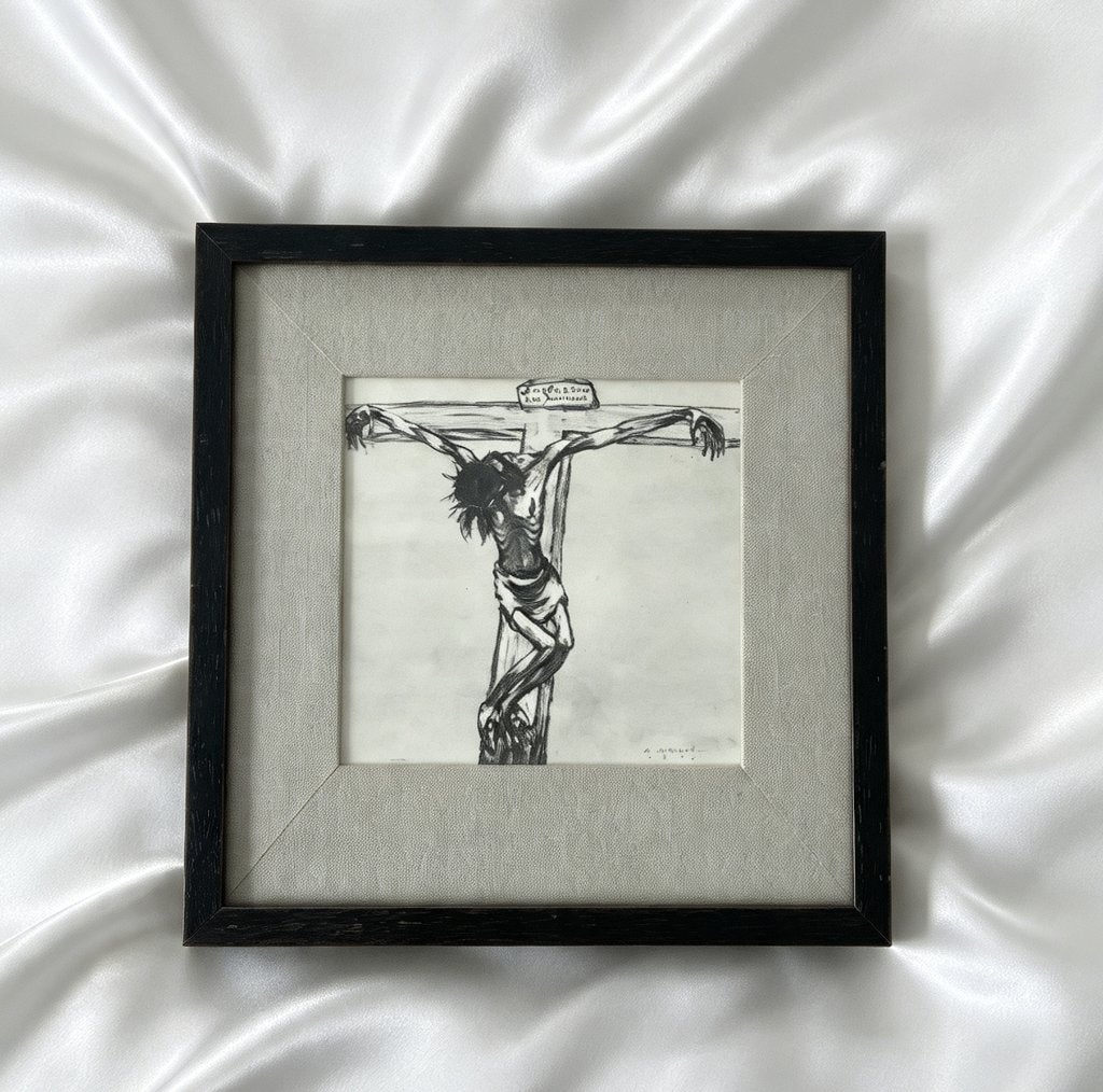 Litho Jezus aan het kruis Albert Servaes  1919, Antiquités & Art, Enlèvement, Eau-forte
