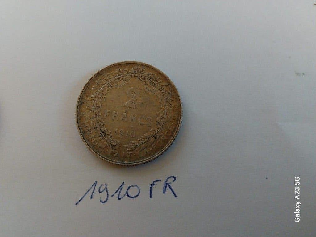 Zilveren 2FR Leopold II en Albert I, Ophalen of Verzenden, Zilver, Setje