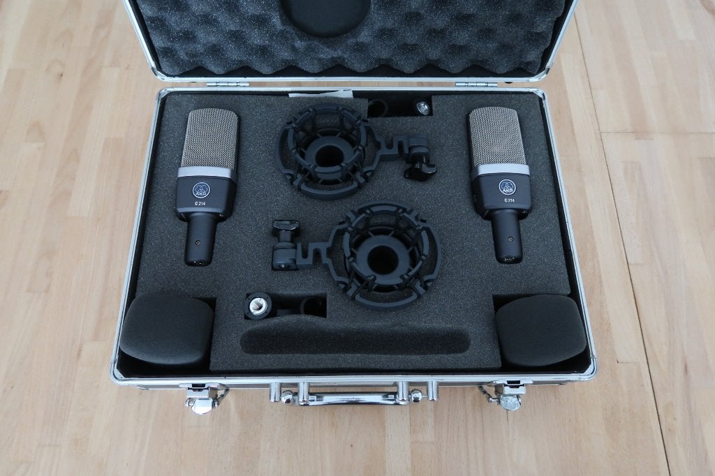 AKG C214 (paire), Musique & Instruments, Enlèvement ou Envoi, Comme neuf, Micro studio