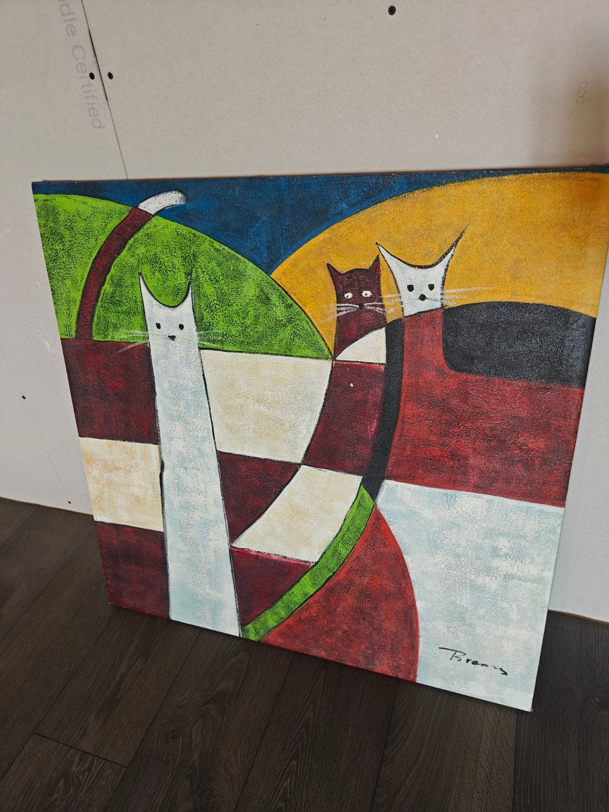 katten schilderij, Antiek en Kunst, Ophalen
