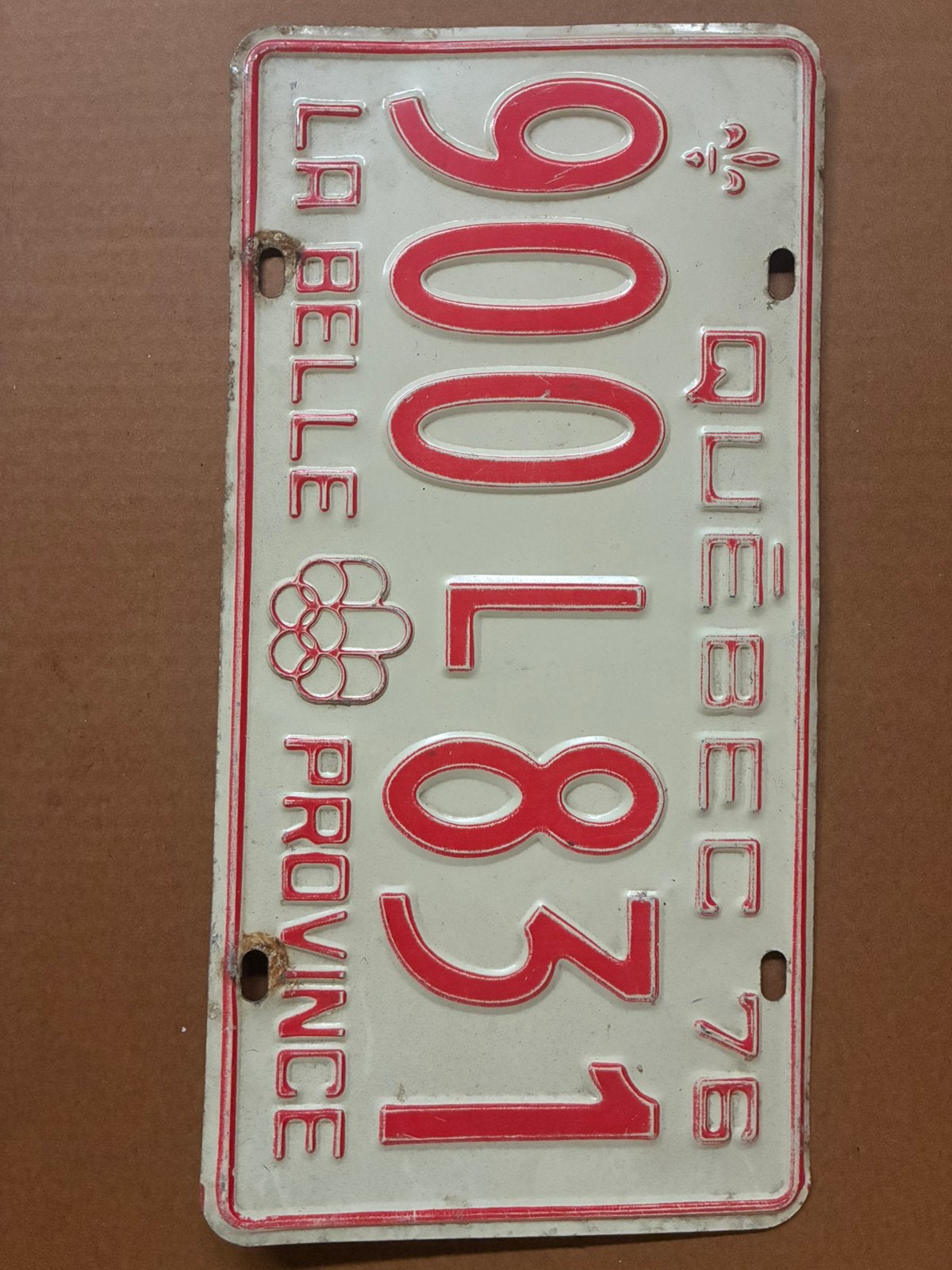 Plaque Québec 1976 Jeux Olympiques Montréal, Enlèvement, Comme neuf