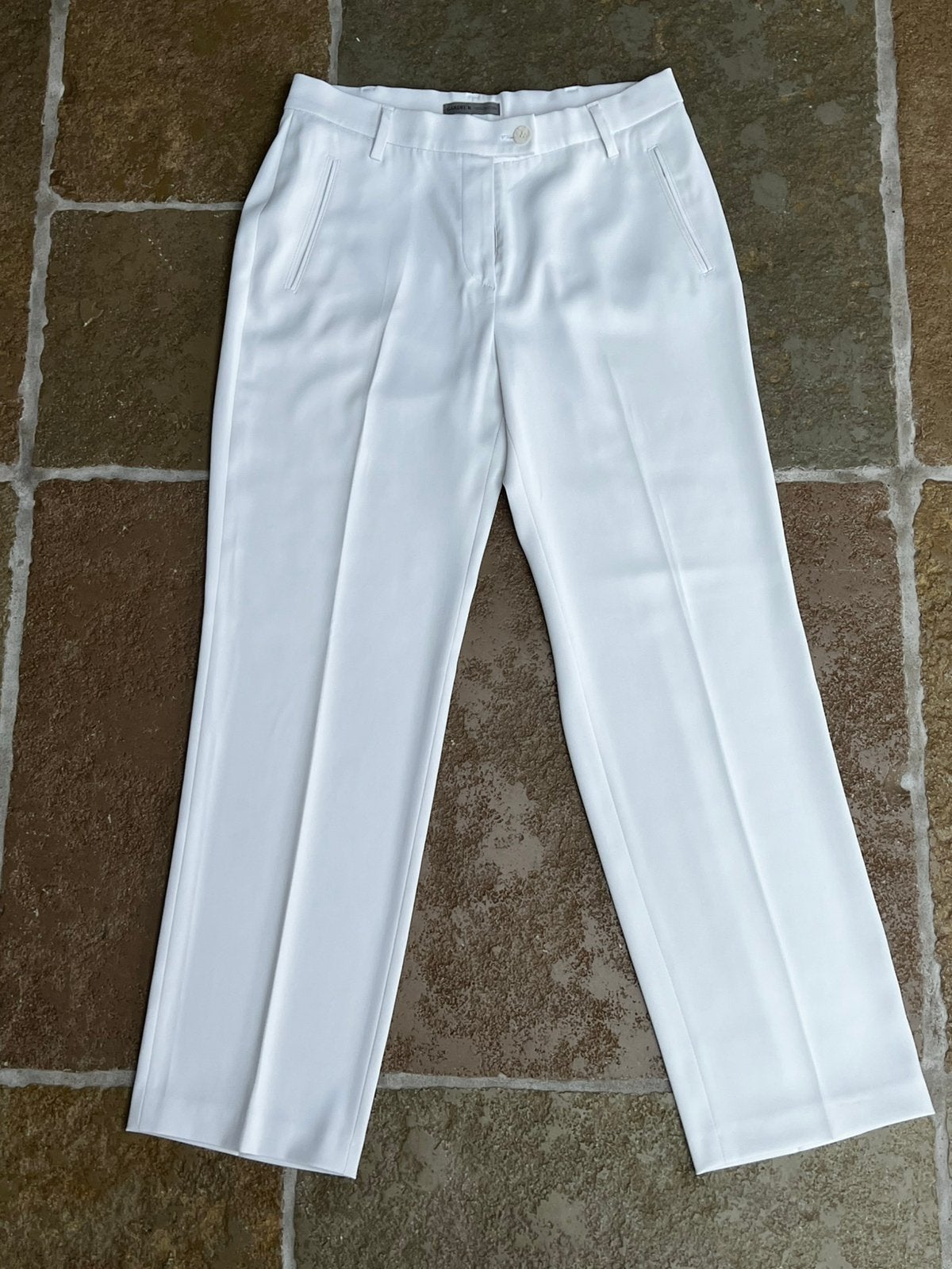 Feestelijke witte damesbroek, Kleding | Dames, Ophalen, Zo goed als nieuw, Maat 38/40 (M)