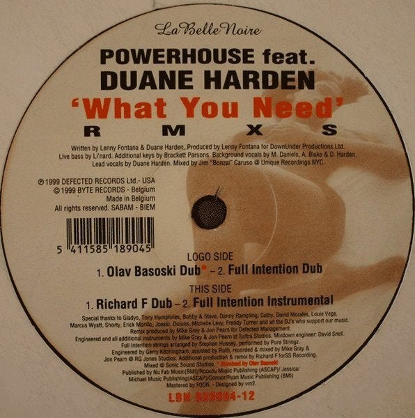 Powerhouse - What You Need, Enlèvement ou Envoi, Comme neuf, 12 pouces, House