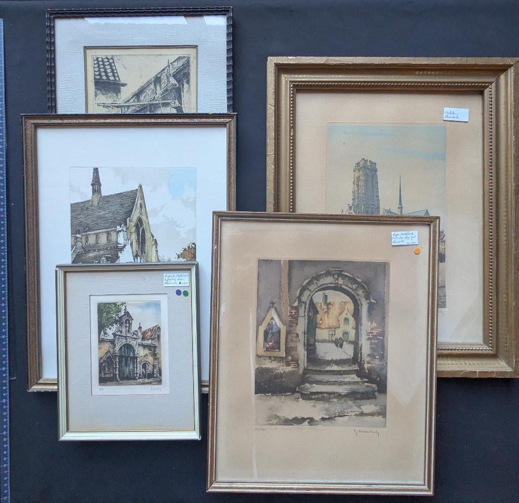 Lot de 16 cadres - Hebbelink, Baksteen, e.a. - cadre, Antiquités & Art, Art | Eaux-fortes & Gravures, Enlèvement