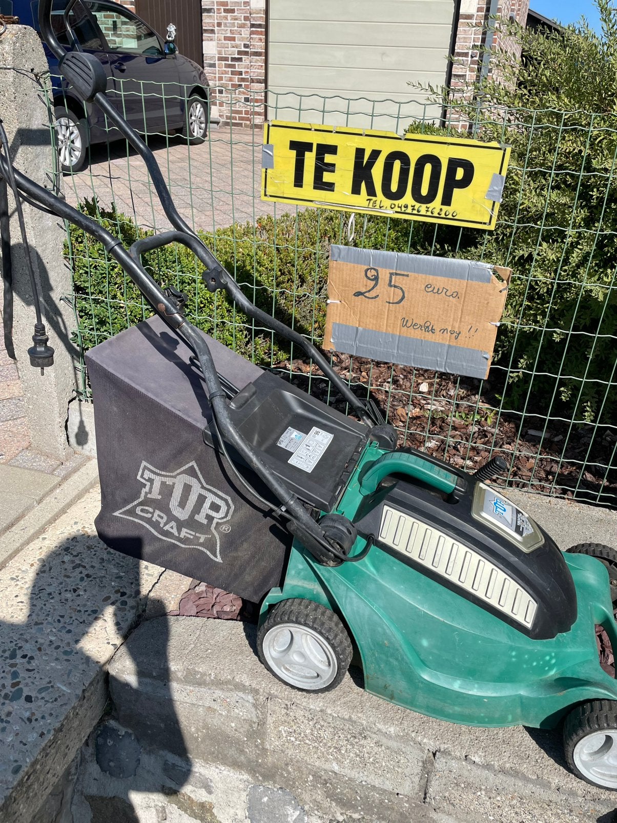 Ellectrice grasmaaier Merk TOP CRAFT, Tuin en Terras, Ophalen, Cirkelmaaier, Elektrische grasmaaier, Zo goed als nieuw