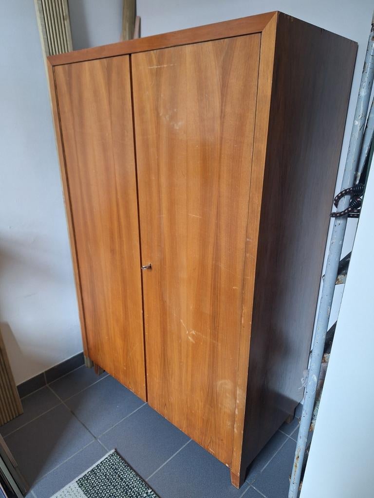 Vintage Retro Kleerkast (Hout, bruin), Huis en Inrichting, Kasten | Kleerkasten, Ophalen