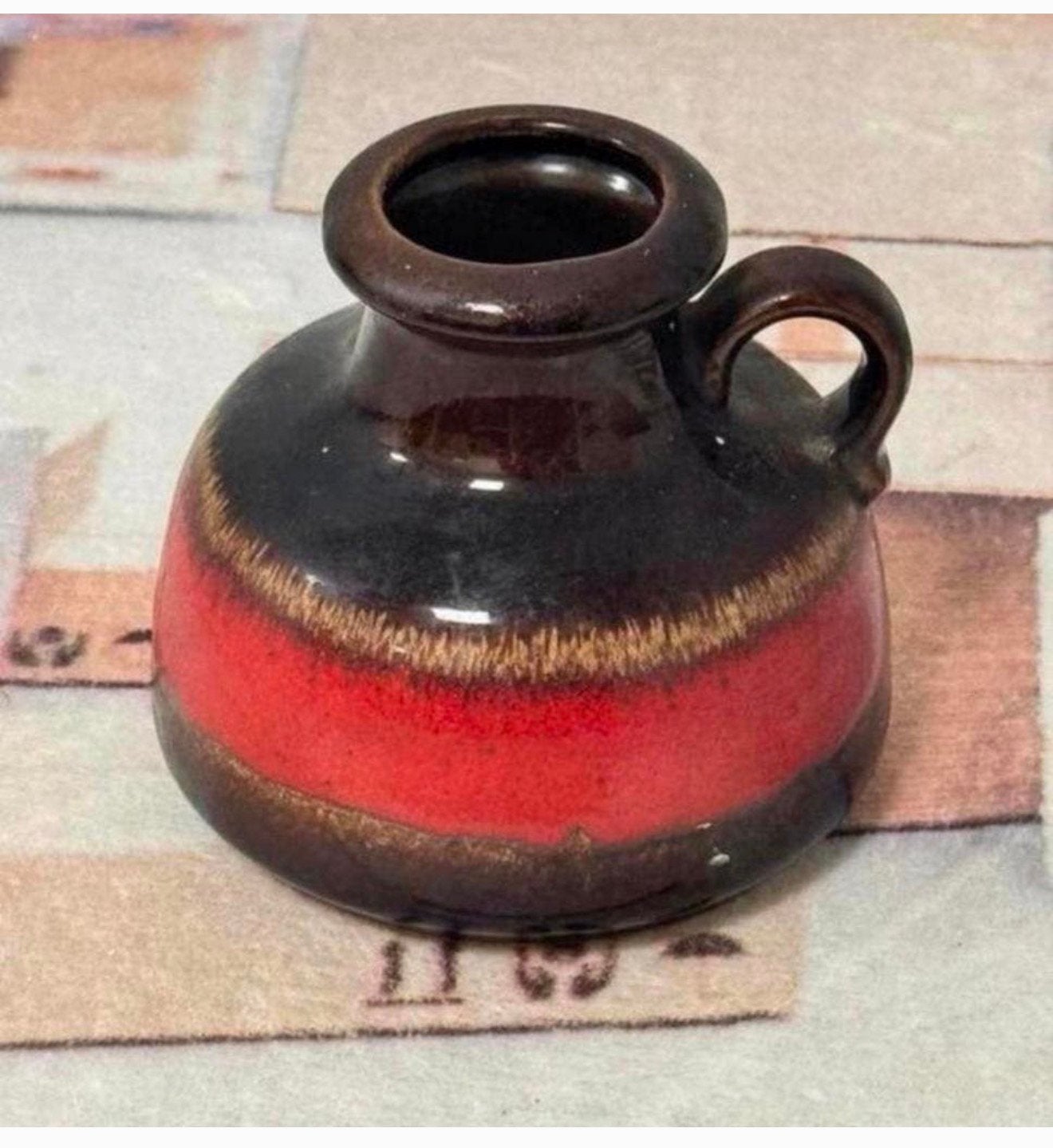 Vintage Kan Vaas Scheurich Keramik West-Germany van Keramiek, Antiek en Kunst, Ophalen of Verzenden