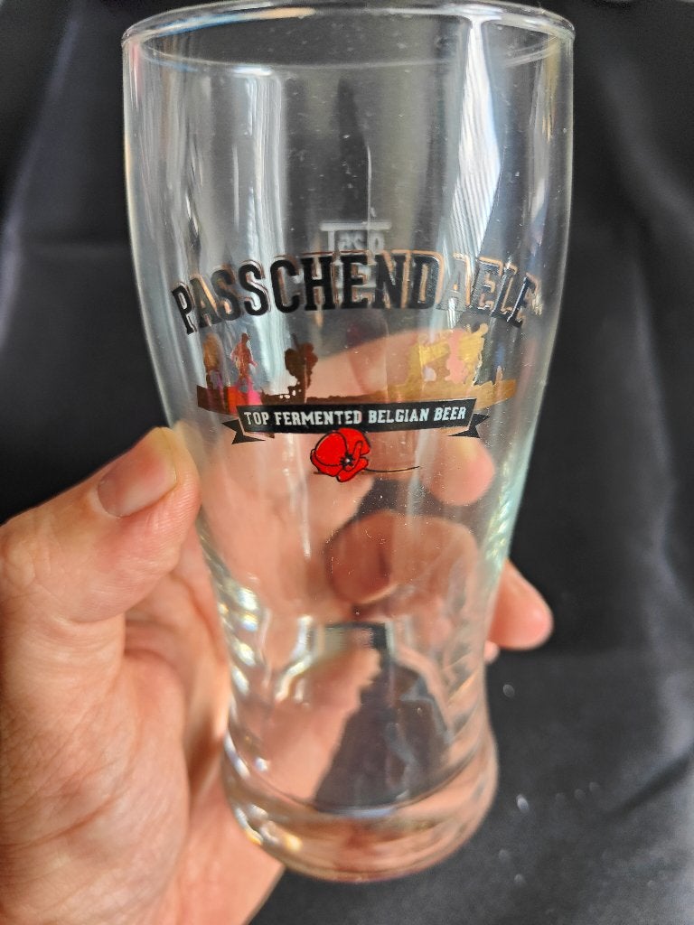 Passchendaele bierglas, Ophalen of Verzenden, Gebruikt, Bierglas